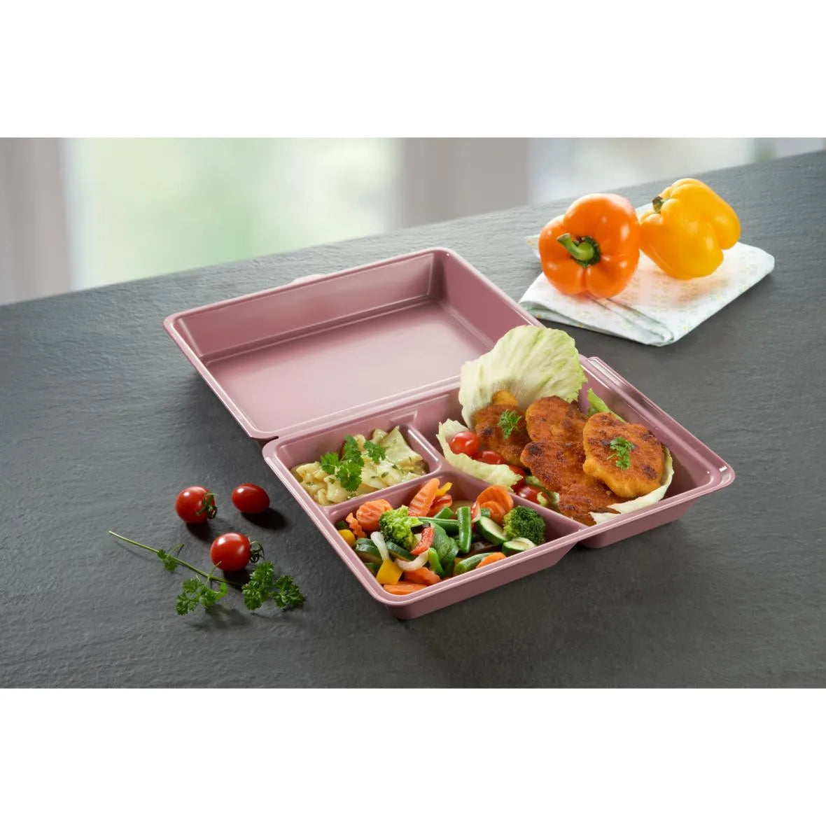 Mehrweg-Menüboxen ToGo, XL, 290x210x84mm, 3-geteilt - Better-Pack UG