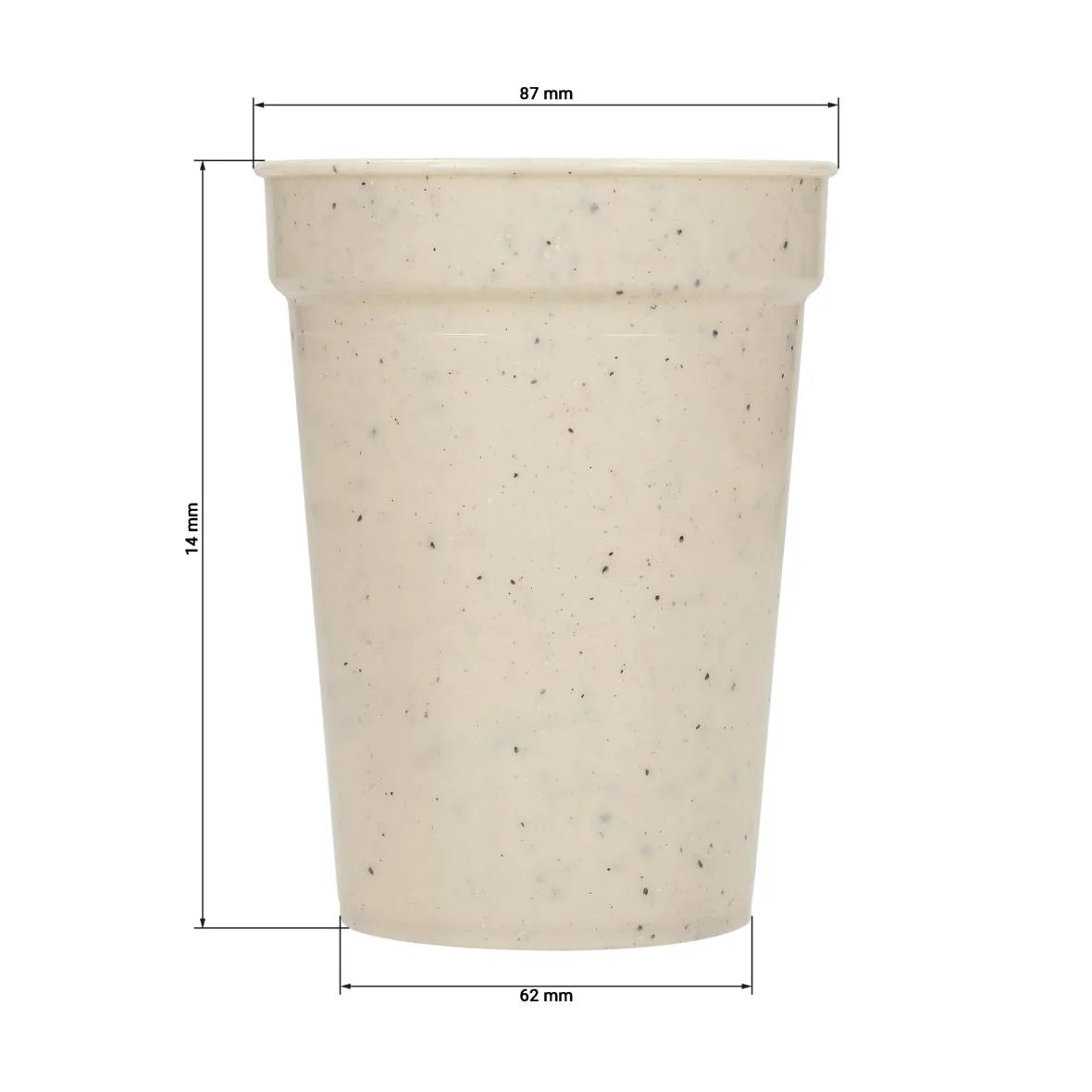 Mehrweg-Trinkbecher "Pfand", ISCC-PP, 300ml, Ø87x114mm, beigebraun - Better-Pack UG