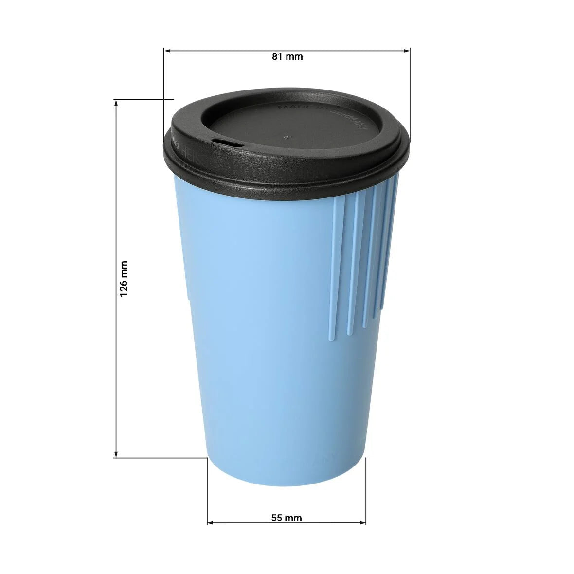 Riffel-Becher To Go, 300ml, blau