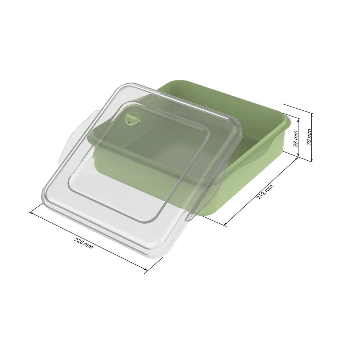 Mehrweg-Universalboxen To Go inkl. Deckel, 220x210x70mm, ungeteilt - Better-Pack UG
