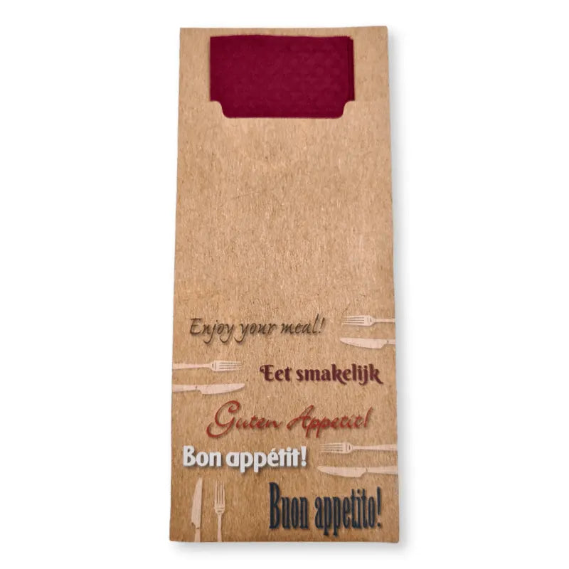 Serviettentaschen "Gourmet Gastro", 85x200mm, mit Tissue-Serviette, 33x33cm, 2-lagig - Better-Pack UG
