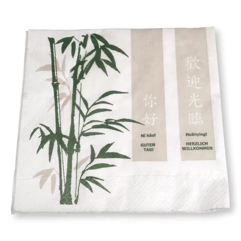 Tissue-Servietten "Ich lerne chinesisch", 40x40cm, 3-lagig, 1/4 Falz, weiß - Better-Pack UG