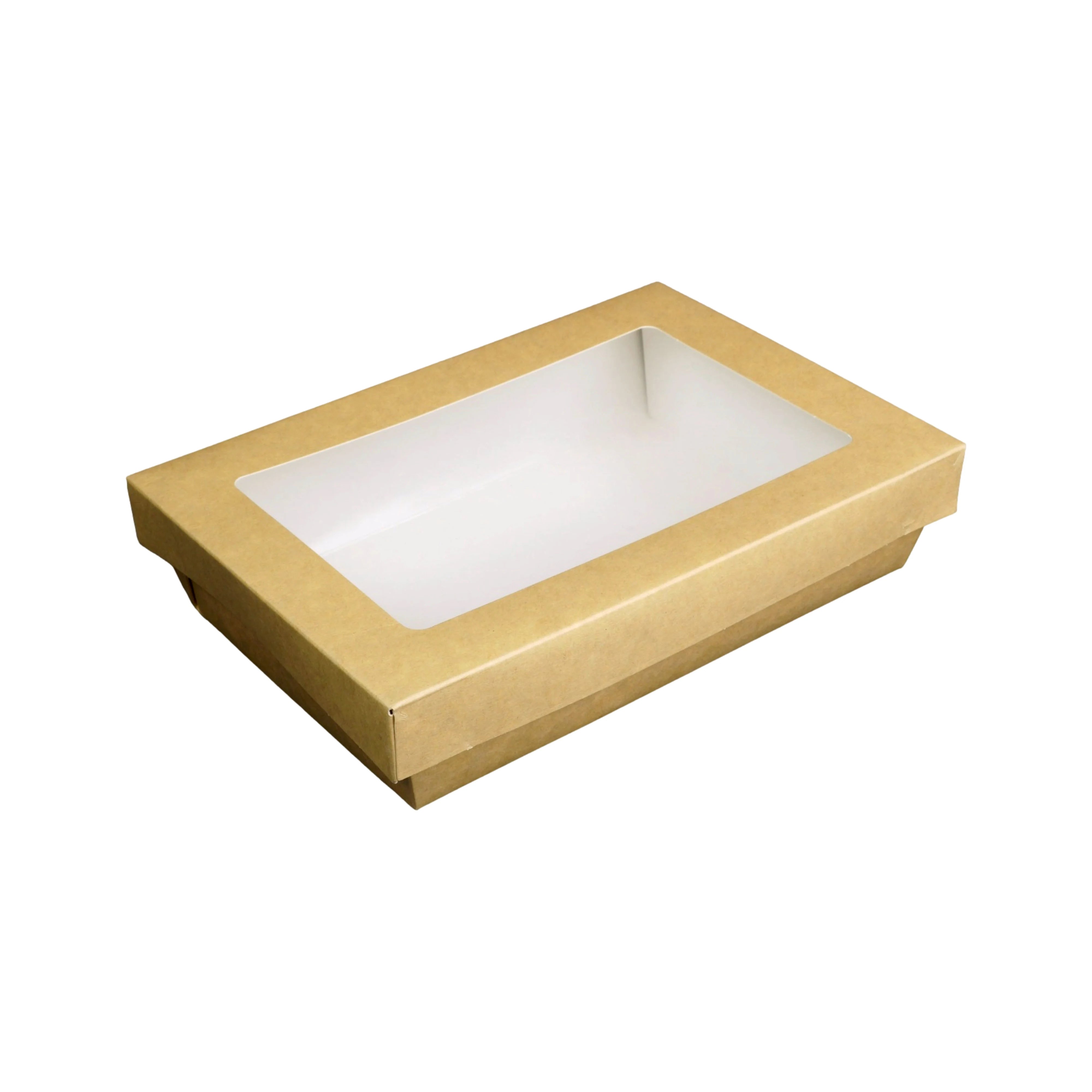 Snackbox mit separatem Deckel inkl. Fenster, Karton, braun - Better-Pack UG