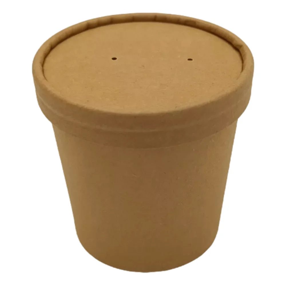 SuppenbehÀlter/Soup2Go-Container "Urban Leaf", mit Deckel, PLA-beschichtet, braun - Better-Pack UG
