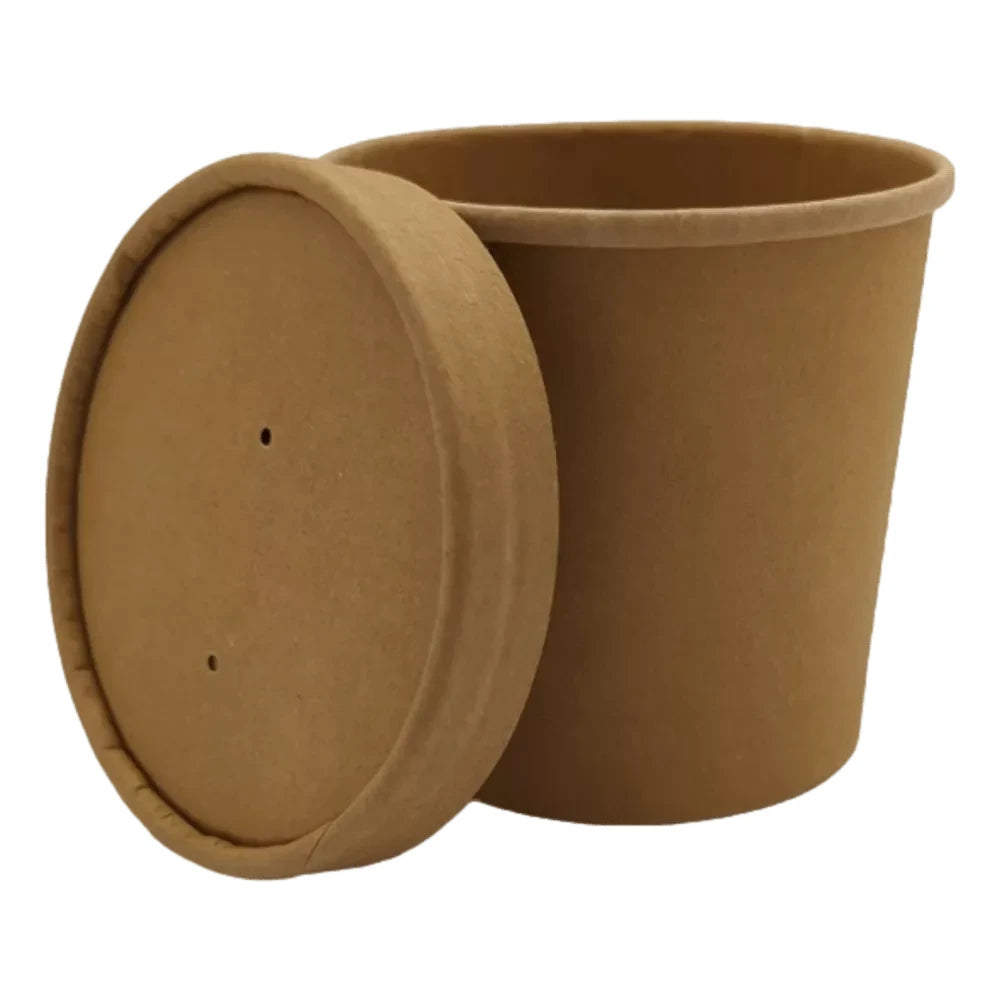 SuppenbehÀlter/Soup2Go-Container "Urban Leaf", mit Deckel, PLA-beschichtet, braun - Better-Pack UG