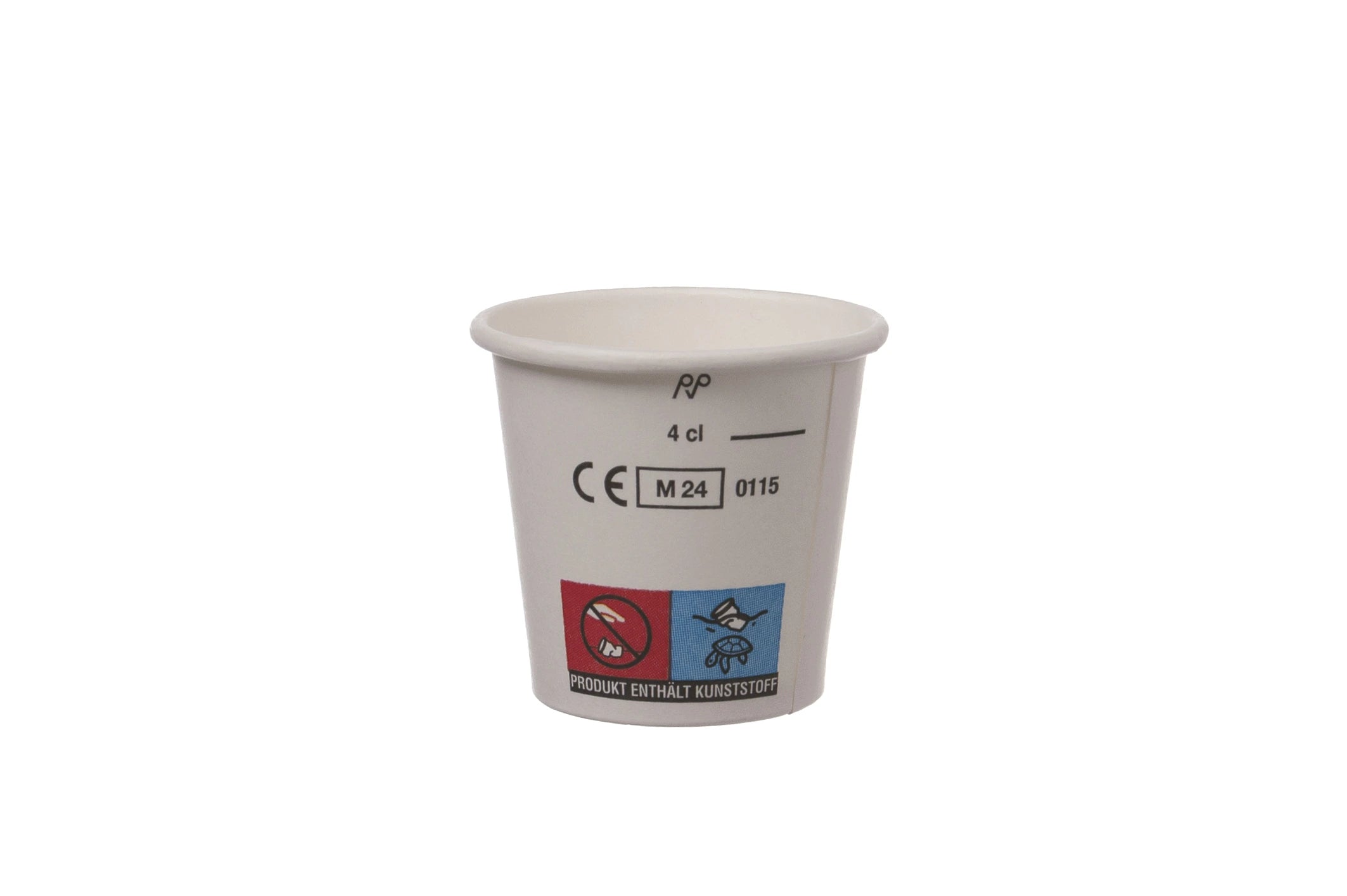 Schnapsbecher, Pappe, PE, weiß