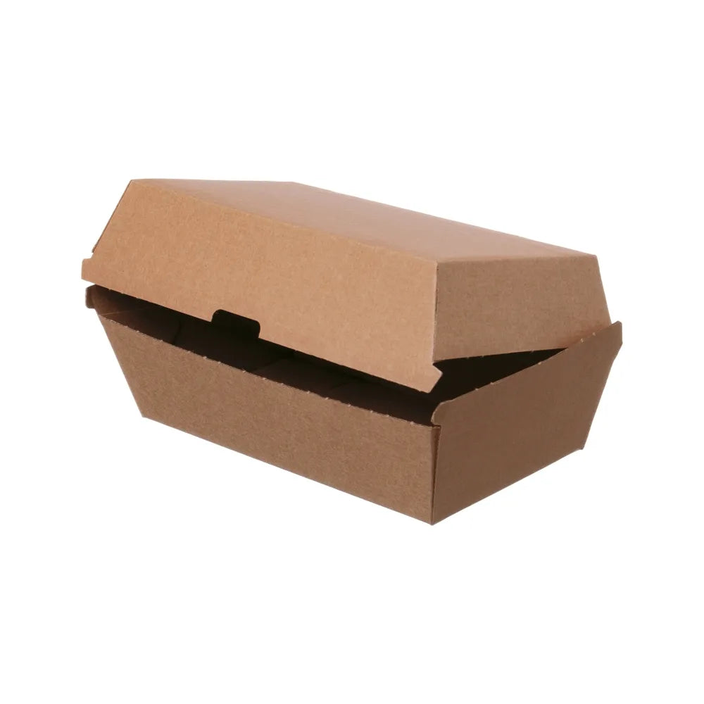 Lunch-Box, Wellpappe, unbedruckt, braun - 17,5x9x8cm