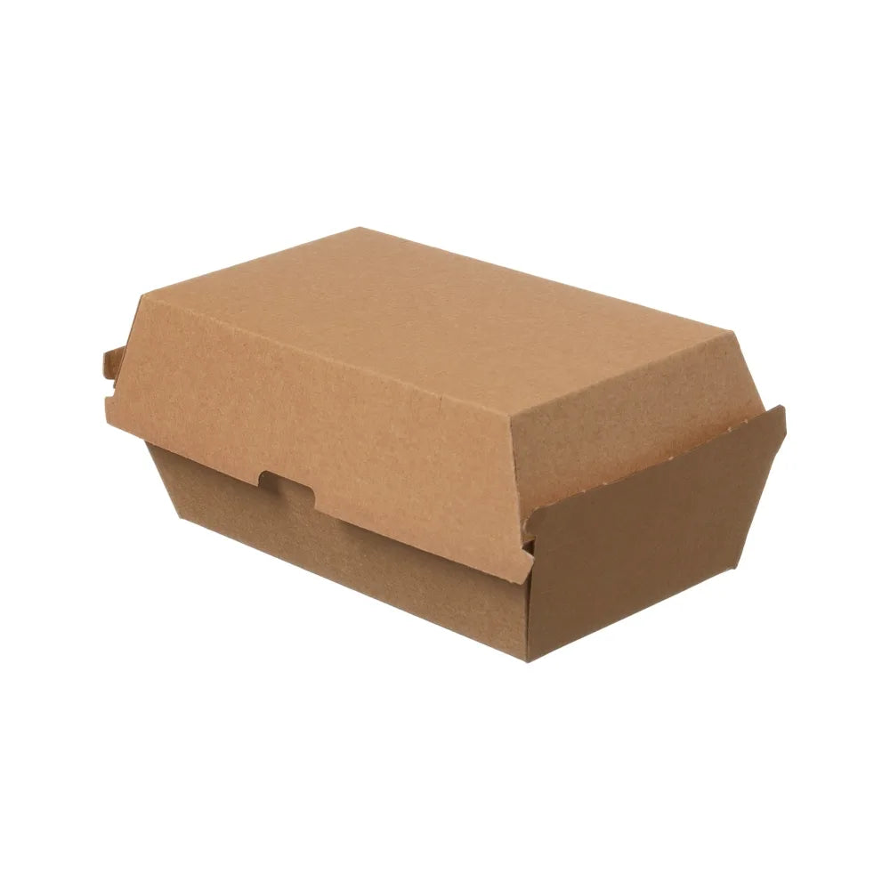 Lunch-Box, Wellpappe, unbedruckt, braun - 17,5x9x8cm