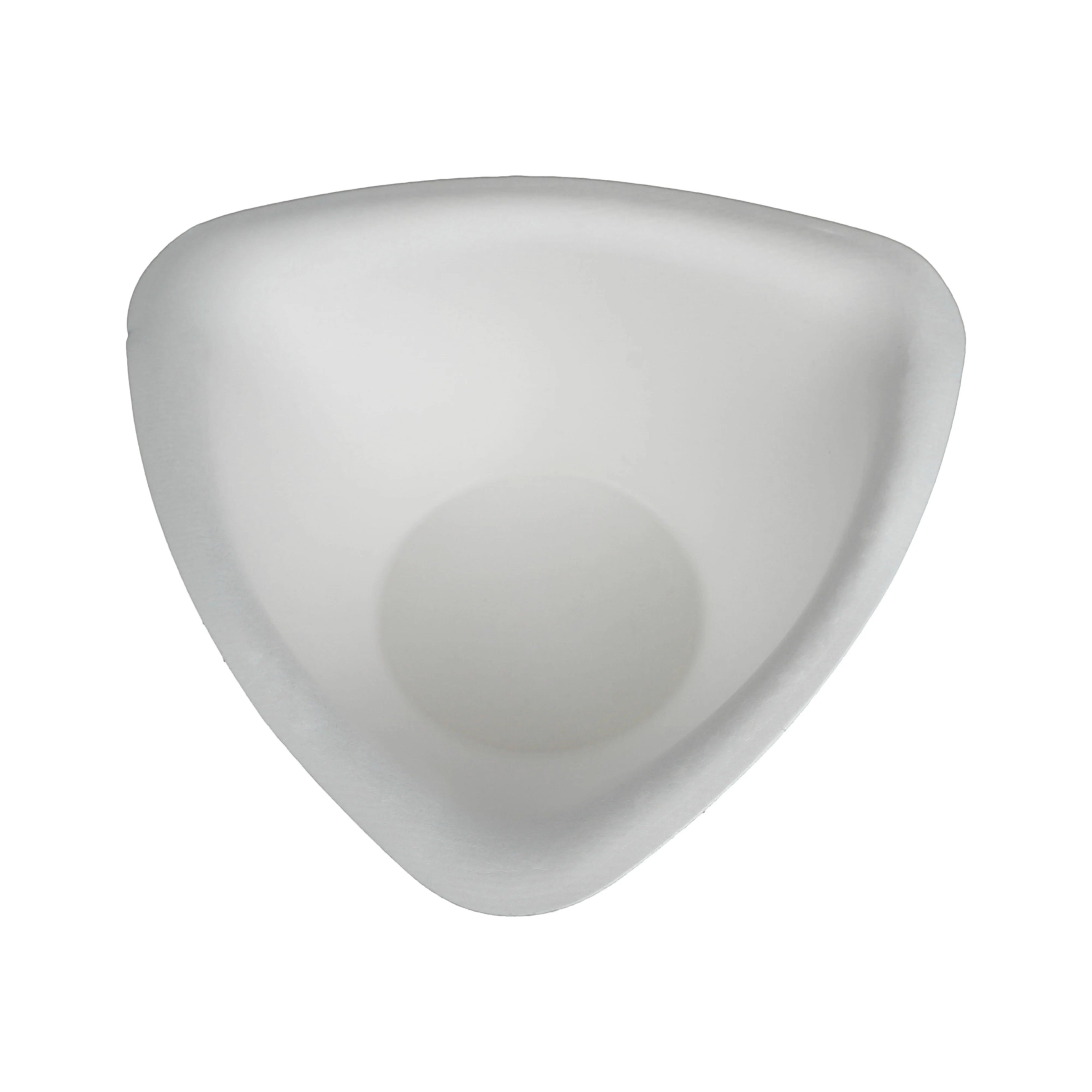 Bagasse-Suppenterrinen, dreieckig, 500ml, Ø18,5x6,7cm, naturweiß - Better-Pack UG
