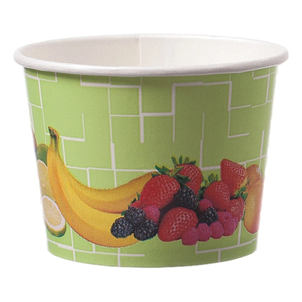 Eisbecher To Go "Früchte", Pappe, grün