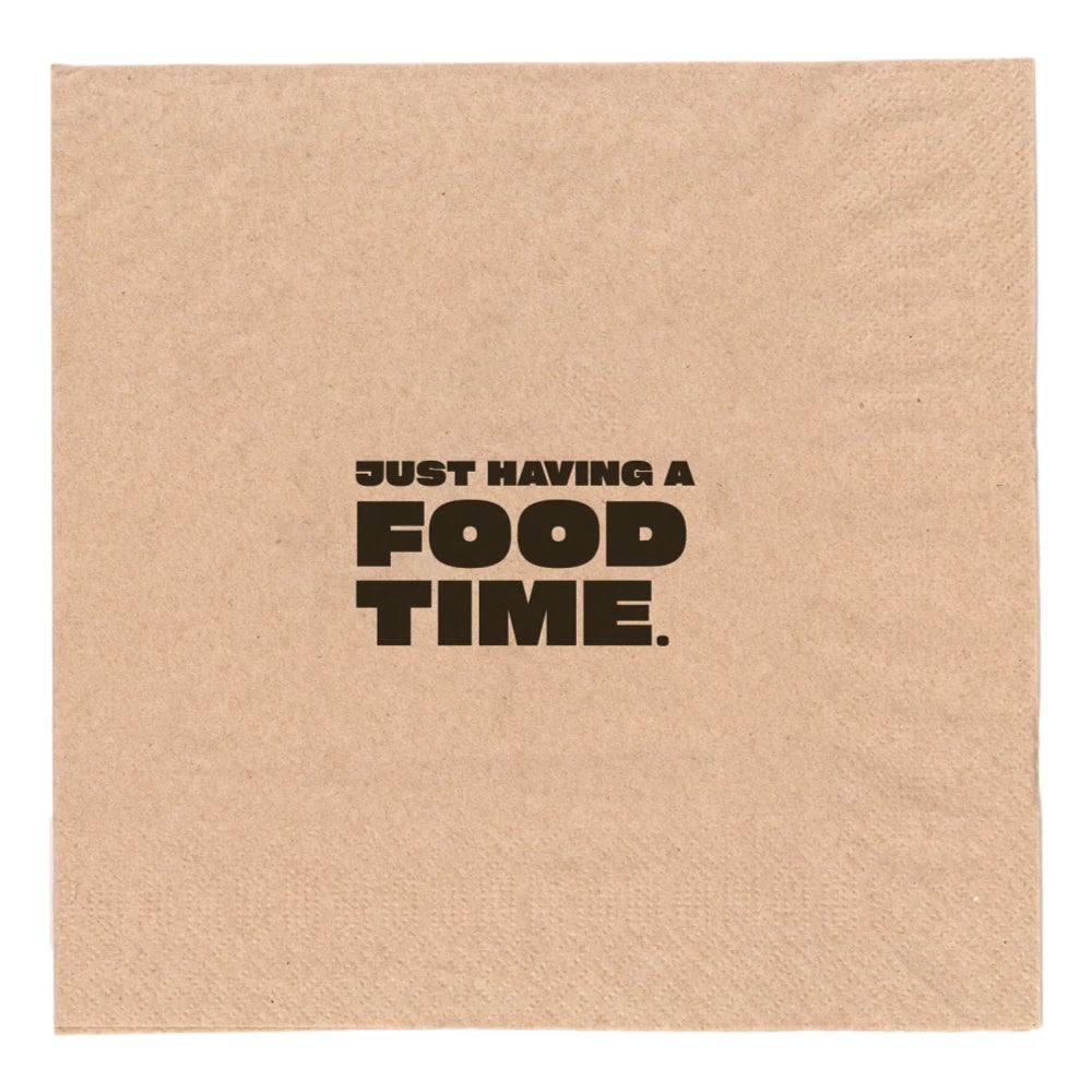 Tissue-Servietten "Food", 2-lagig, 1/4 Falz, 40x40cm, naturbraun
