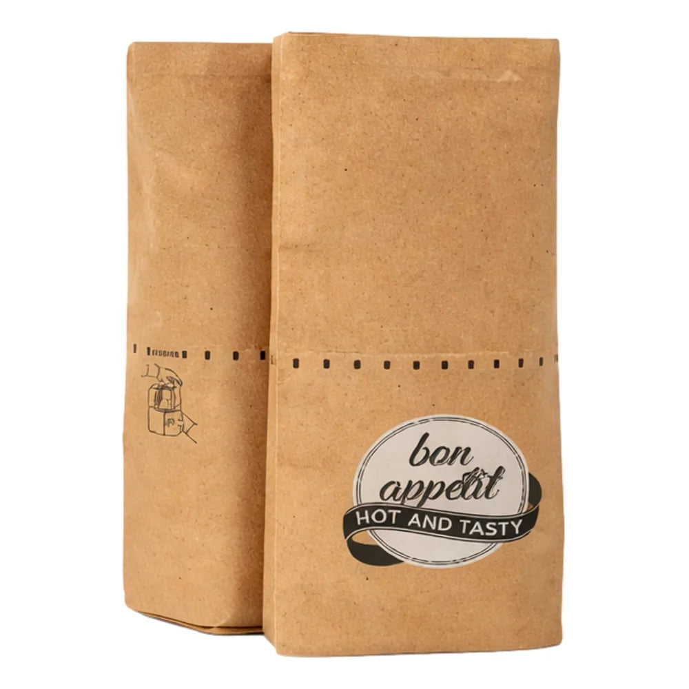 Snackbag Thermo "bon appétit", zum Aufreißen, 2-lagig, braun