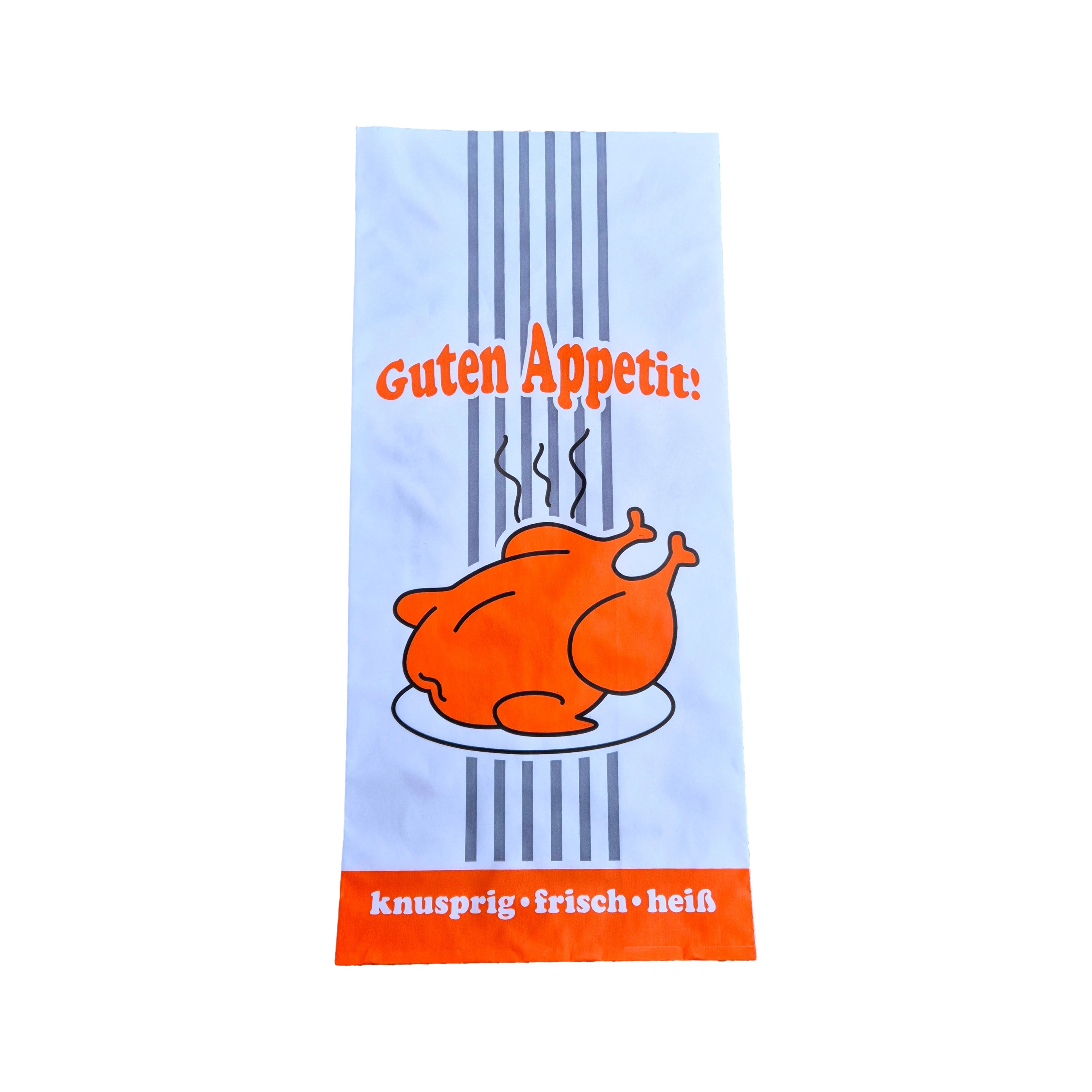 Hähnchenbeutel "Grillhähnchen", 2-lagig, 1/2 (11,5+5,5x25,5cm), weiß - Better-Pack UG