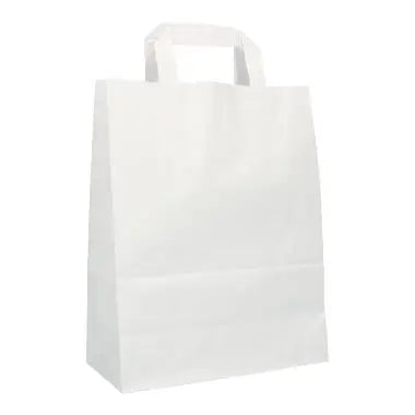 Papier-Tragetaschen, Kraftpapier, Innenhenkel, 32+12x40cm, 80g/m², weiß - Better-Pack UG