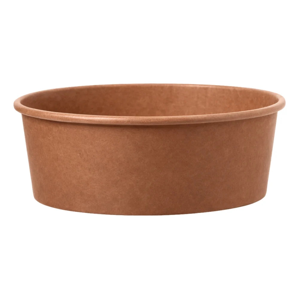 Einweg Salatschalen To Go "PE", Pappe, rund, braun