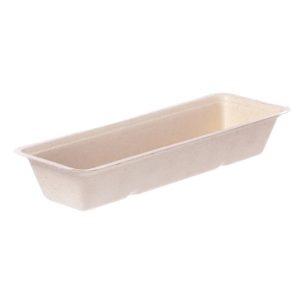 Snackschalen ToGo, Bagasse, ungeteilt, natur - A16N | 200x72x32mm