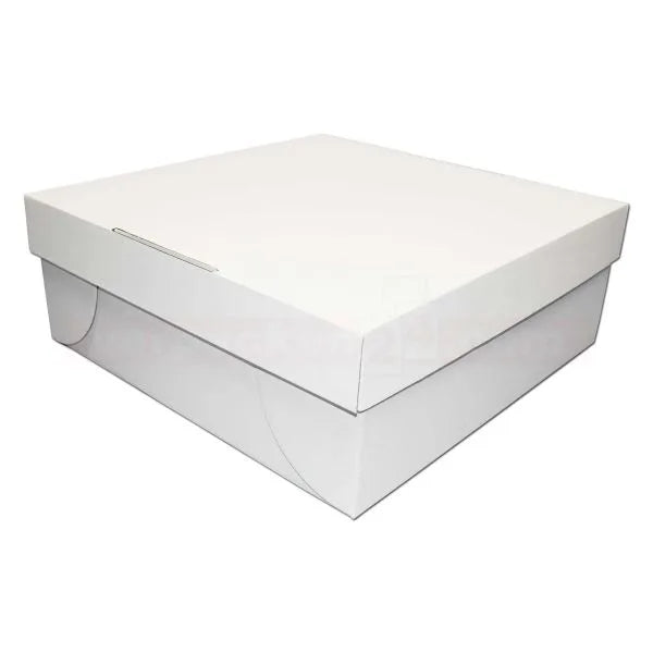 Tortenkarton, Wellpappe, zweiteilig, 32x32x12cm, weiß - Better-Pack UG