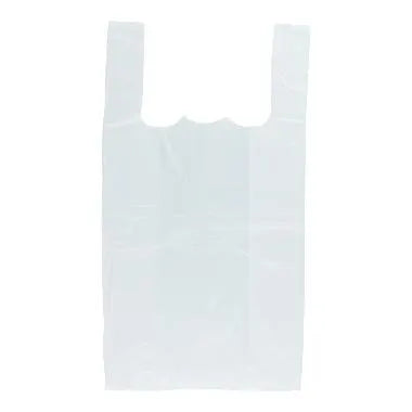 Hemdchen-Tragetaschen, HDPE, 25+12x45cm, 9my, geblockt, weiß - Better-Pack UG