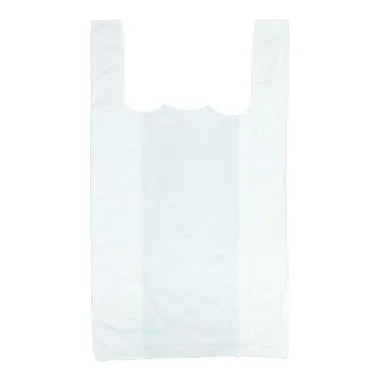 Hemdchen-Tragetaschen, HDPE, 30+18x55cm, 11my, geblockt, weiß - Better-Pack UG