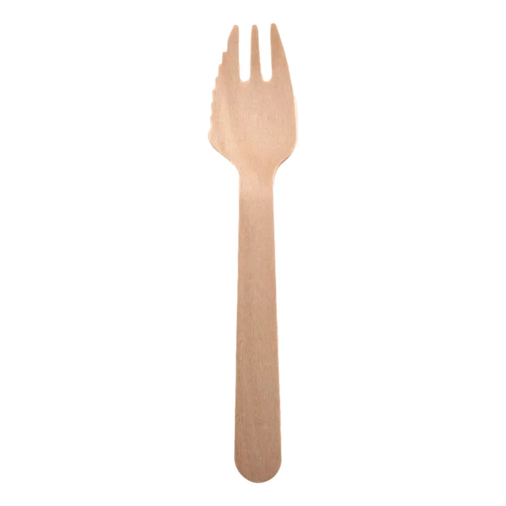 Kuchen-/Snackgabeln mit SĂ€ge, Holz, 13,5cm - Better-Pack UG