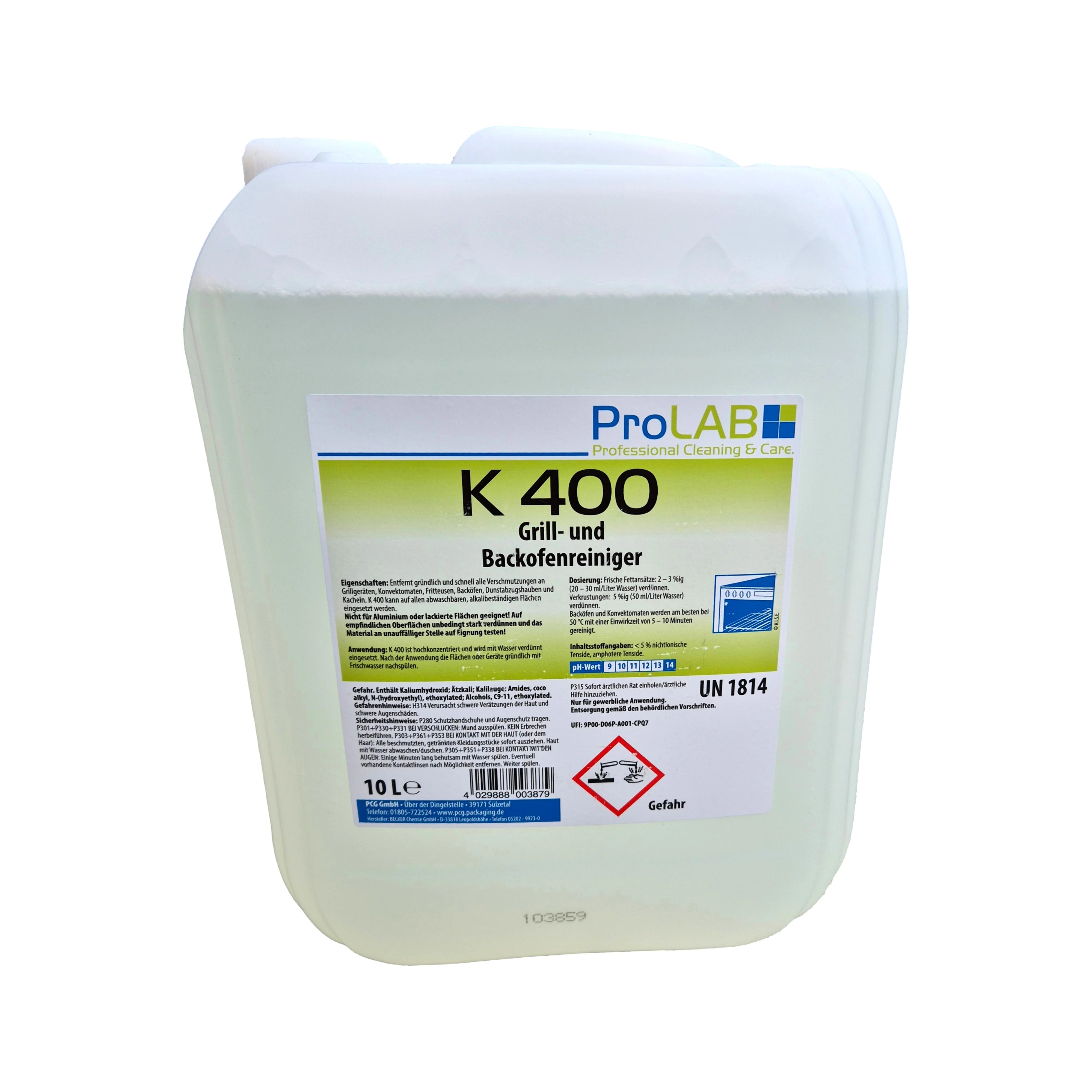 Grill- & Backofenreiniger "K-400", 10 Liter Kanister, UN-1814/8/II/KK - Better-Pack UG