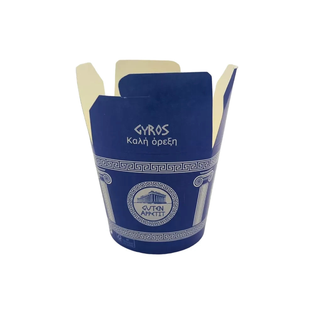 Gyrosboxen (rund), Papier, Neutraldruck, blau - Better-Pack UG