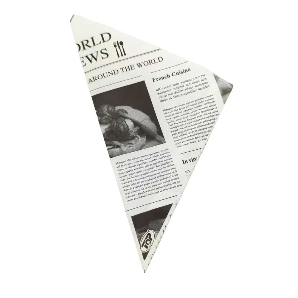 Pommestüten/Spitztüten "Newspaper", Pergament-Ersatz, weiß - Better-Pack UG
