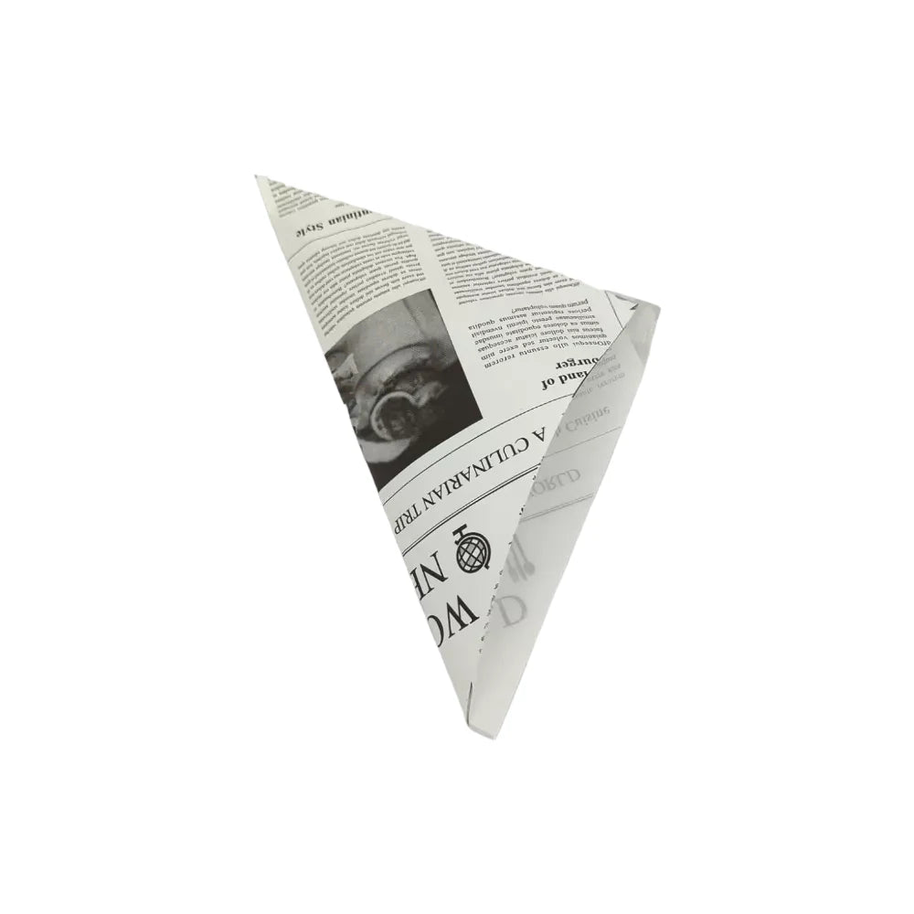Pommestüten/Spitztüten "Newspaper", Pergament-Ersatz, weiß - Better-Pack UG