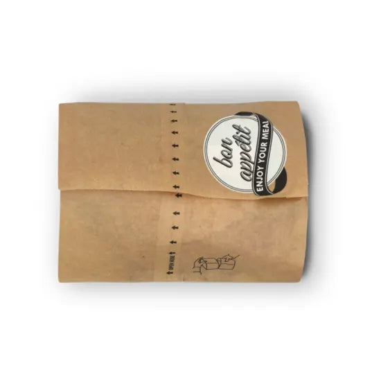 Snackbags "bon appétit", Papier, Neutraldruck, braun - Better-Pack UG