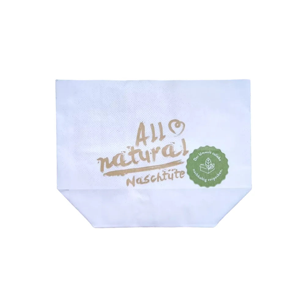 Bodenbeutel/Naschtüte "All natural", Papier, 2-lagig, 140x105+55mm, weiß - Better-Pack UG