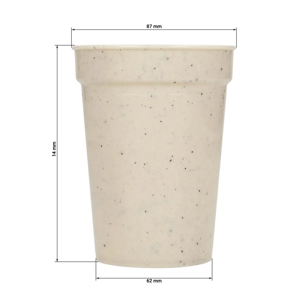 Mehrweg-Trinkbecher "Pfand", ISCC-PP, 300ml, Ø87x114mm, beigebraun