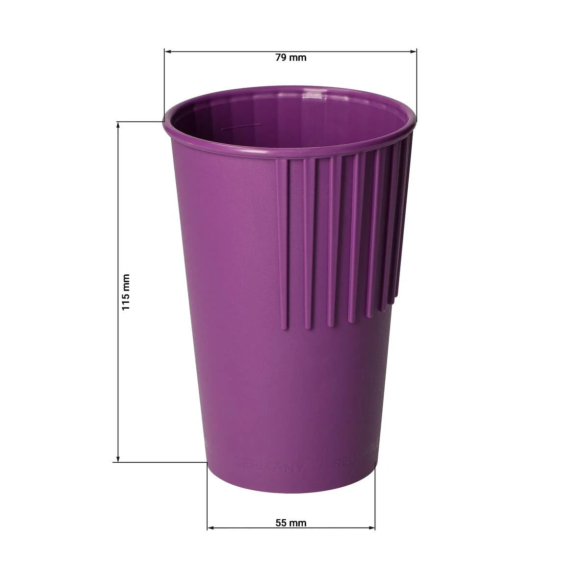Riffel-Becher To Go, 300ml, brombeere