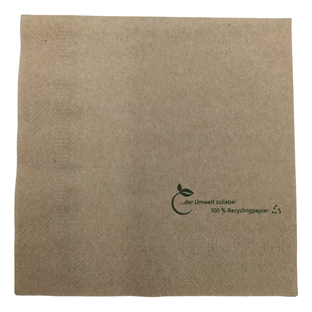 Tissue-Servietten "100% recycling", 33x33cm, 2-lagig, naturbraun