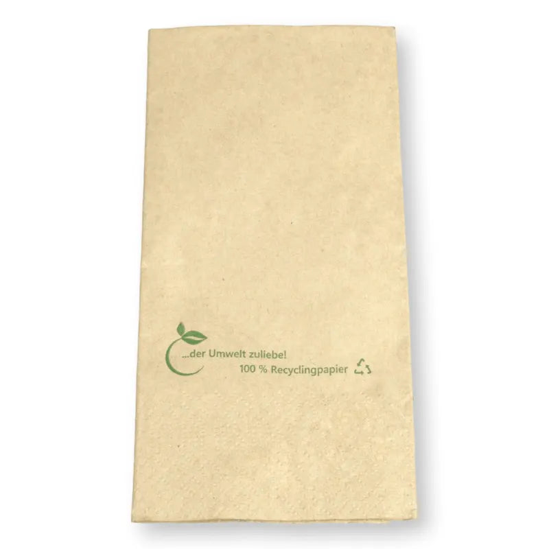 Tissue-Servietten "100% recycling", 33x33cm, 2-lagig, naturbraun