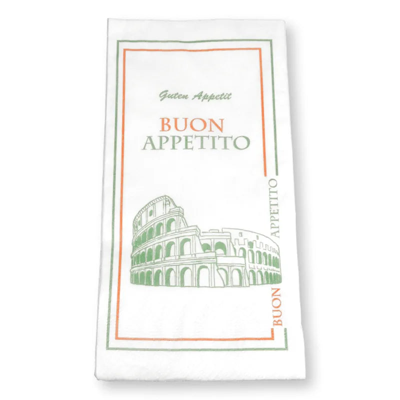 Tissue-Servietten "Ich lerne italienisch", 40x40cm, 2-lagig, 1/8 Buchfalz, weiß - Better-Pack UG