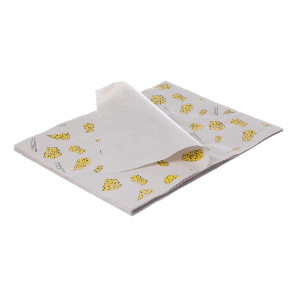 Käsepapier, Einschlagpapier "Käse", mit trennbarer Folie, weiß