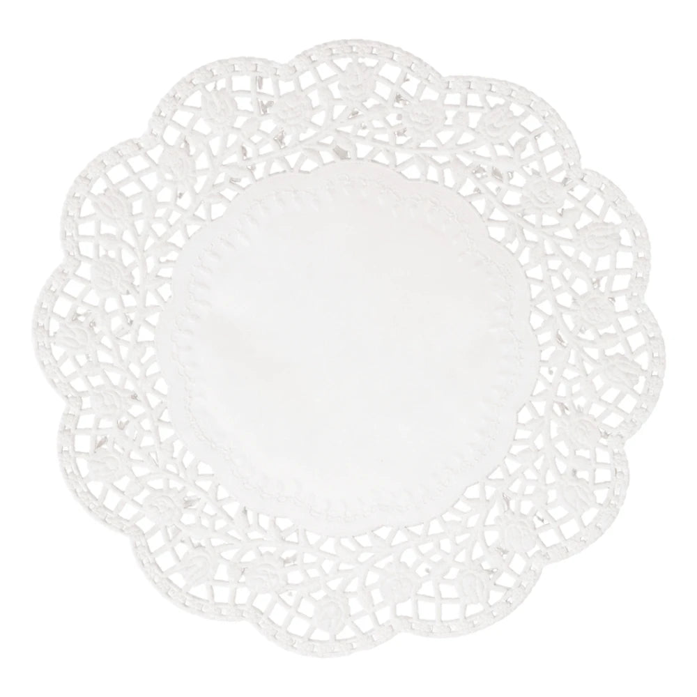 Tortenspitzen/Tortenpapier "Dekor Rose", rund, weiß