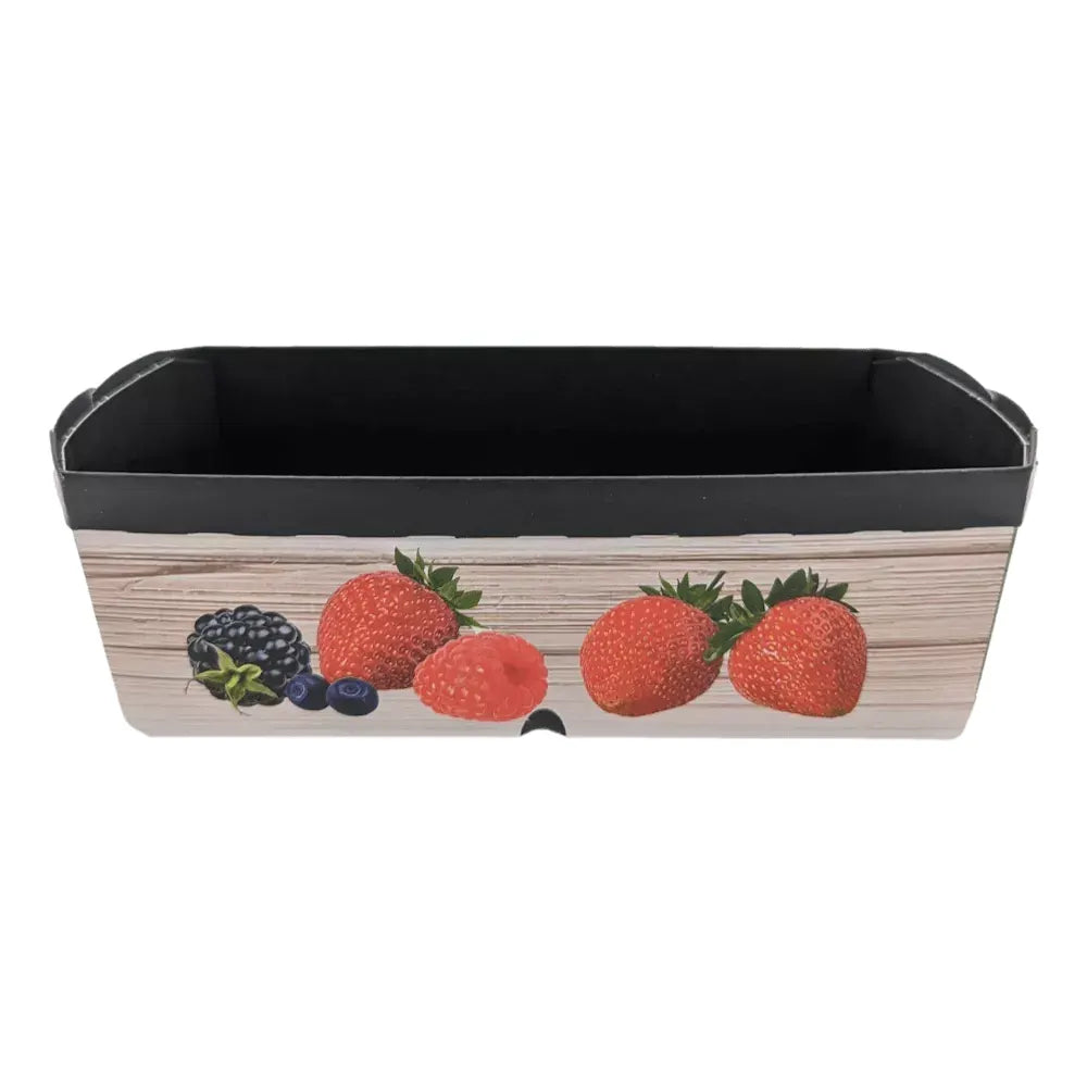 Beeren-Obstschalen, 500g, Karton, Neutraldruck, (Boden:163x89x58mm, Oben:197x110mm)