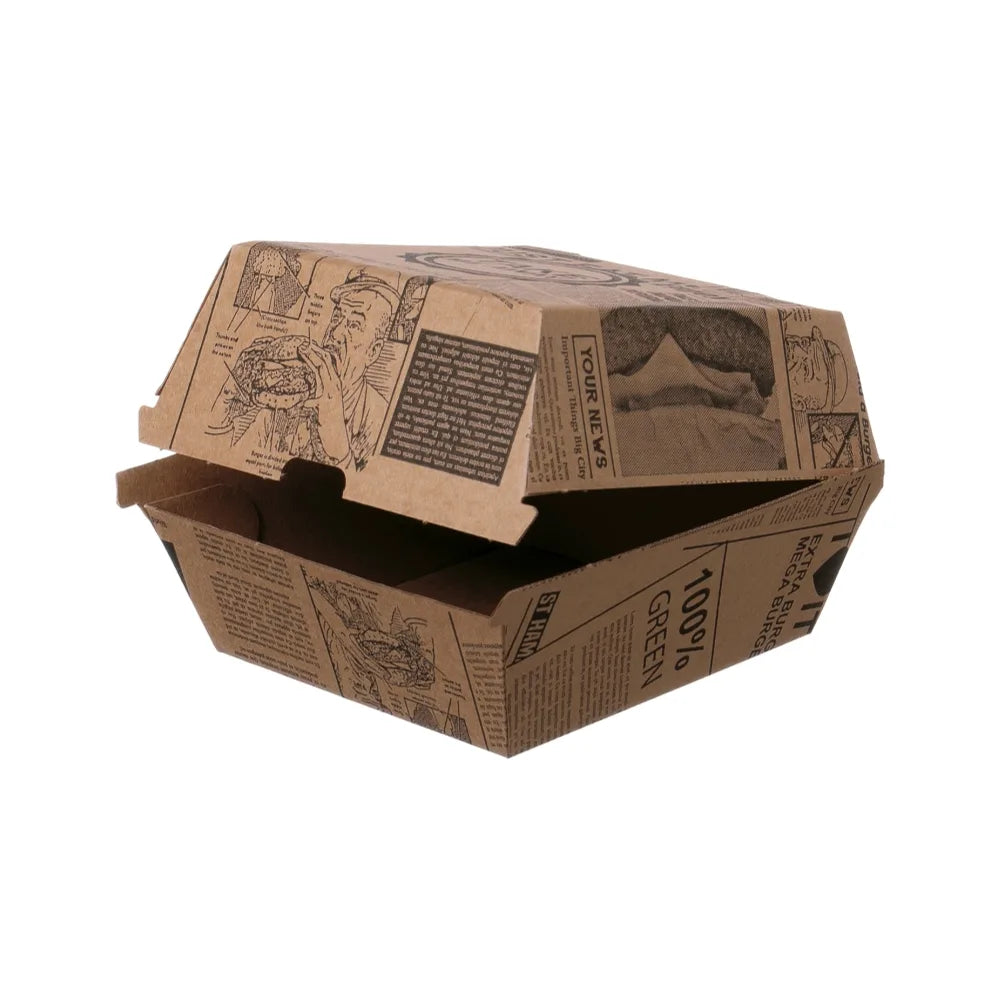 Hamburger-Boxen "Take Me", Wellpappe, braun