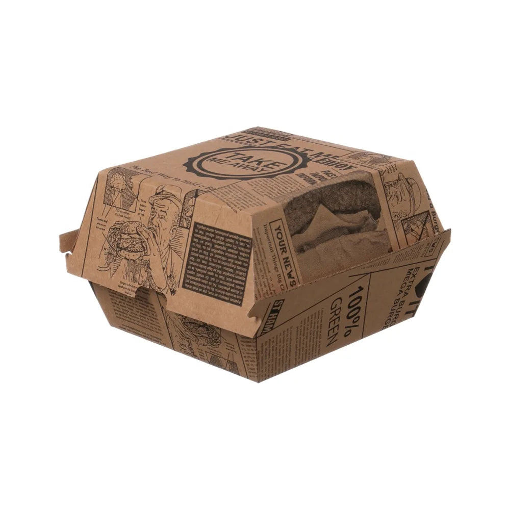 Hamburger-Boxen "Take Me", Wellpappe, braun