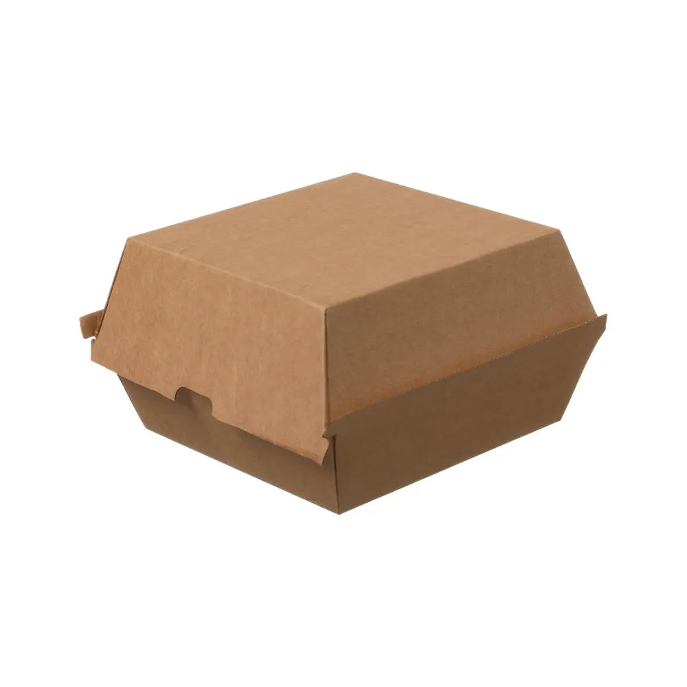 Burger-Box, Wellpappe, unbedruckt, braun - 13x13x9cm