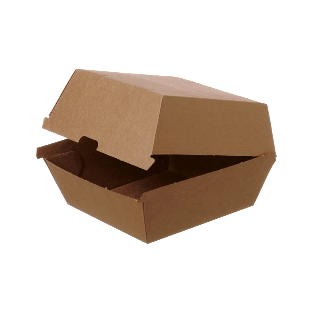 Burger-Box, Wellpappe, unbedruckt, braun - 11,5x11,5x9cm
