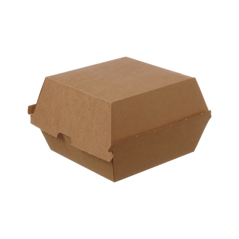 Burger-Box, Wellpappe, unbedruckt, braun - 11,5x11,5x9cm