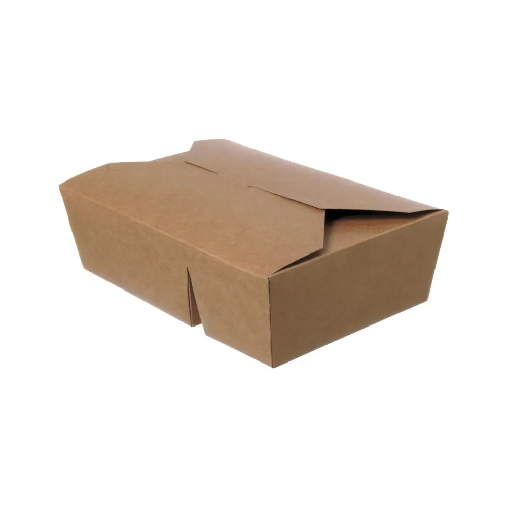 Menübox geschlossen, 2-geteilt, 2000ml, Papier, braun