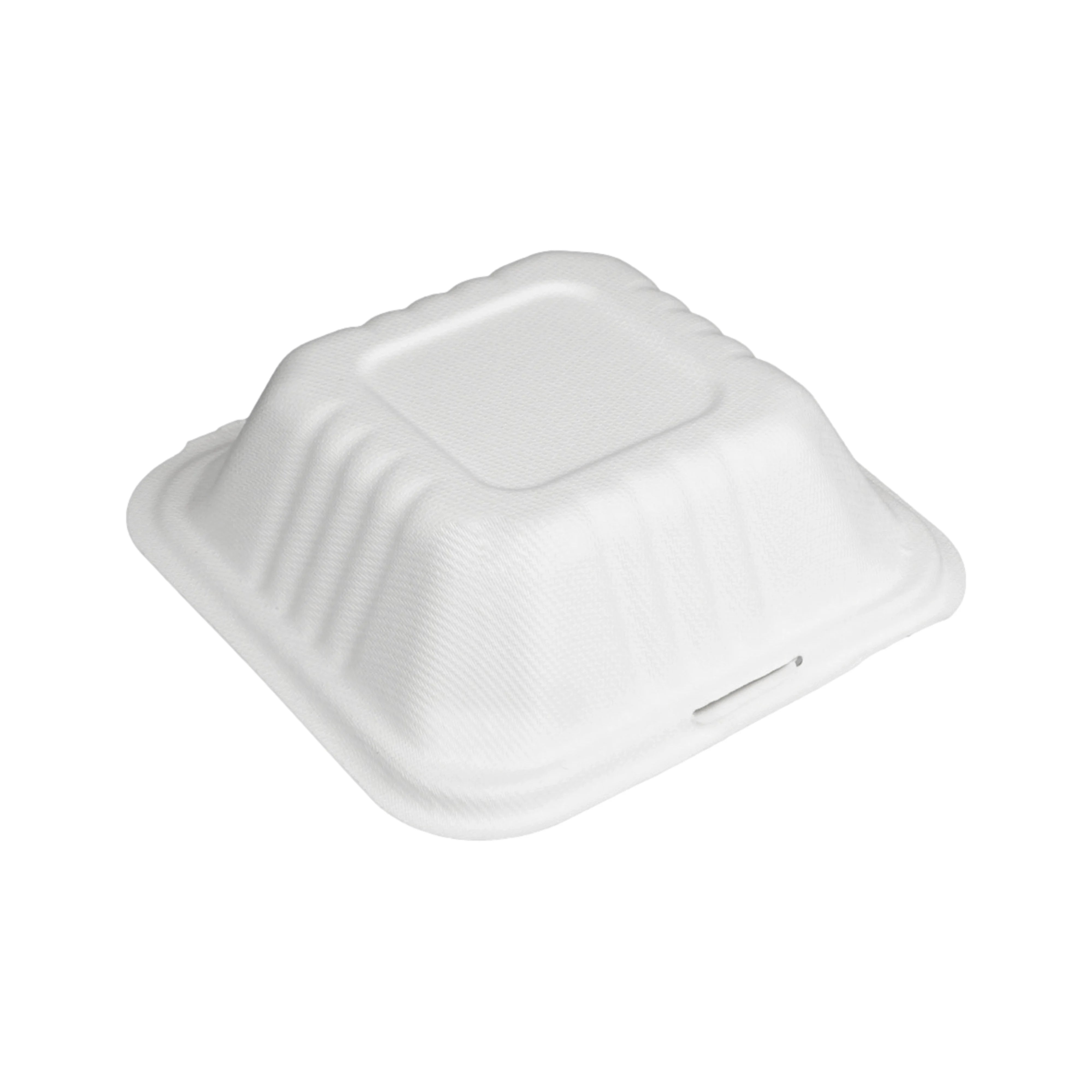 Hamburger-Boxen, Bagasse, 15,4x14,7x8,2cm, natur (9,5x9,5cm Bodenmaß)