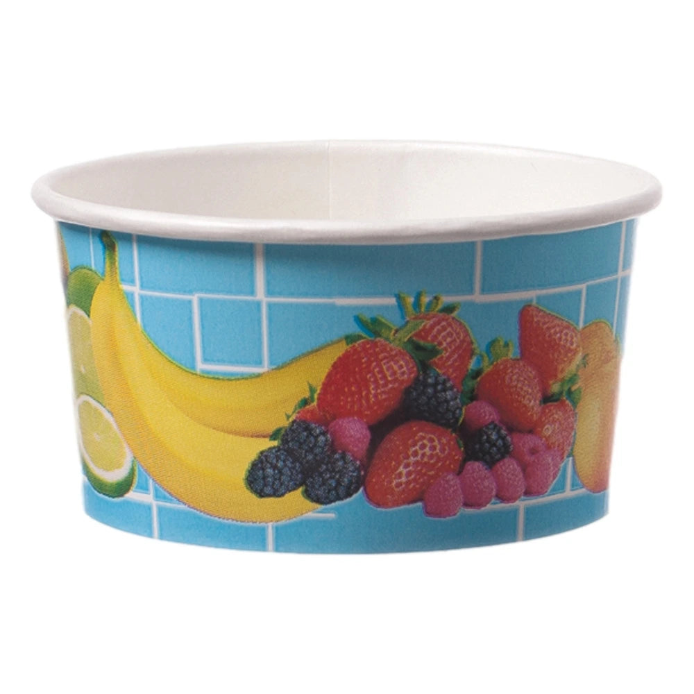 Eisbecher To Go "Früchte", Pappe, blau