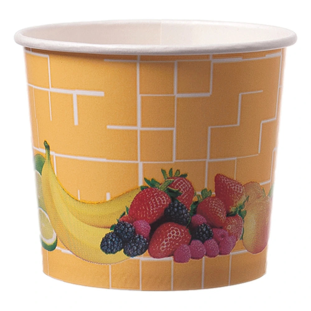 Eisbecher To Go "Früchte", Pappe, orange