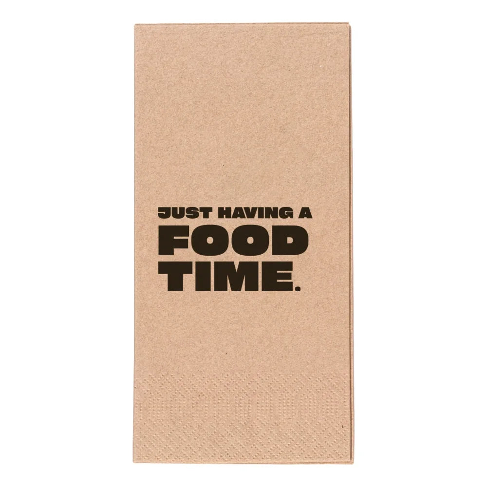 Tissue-Servietten "Food", 2-lagig, 1/8 Falz, 40x40cm, naturbraun