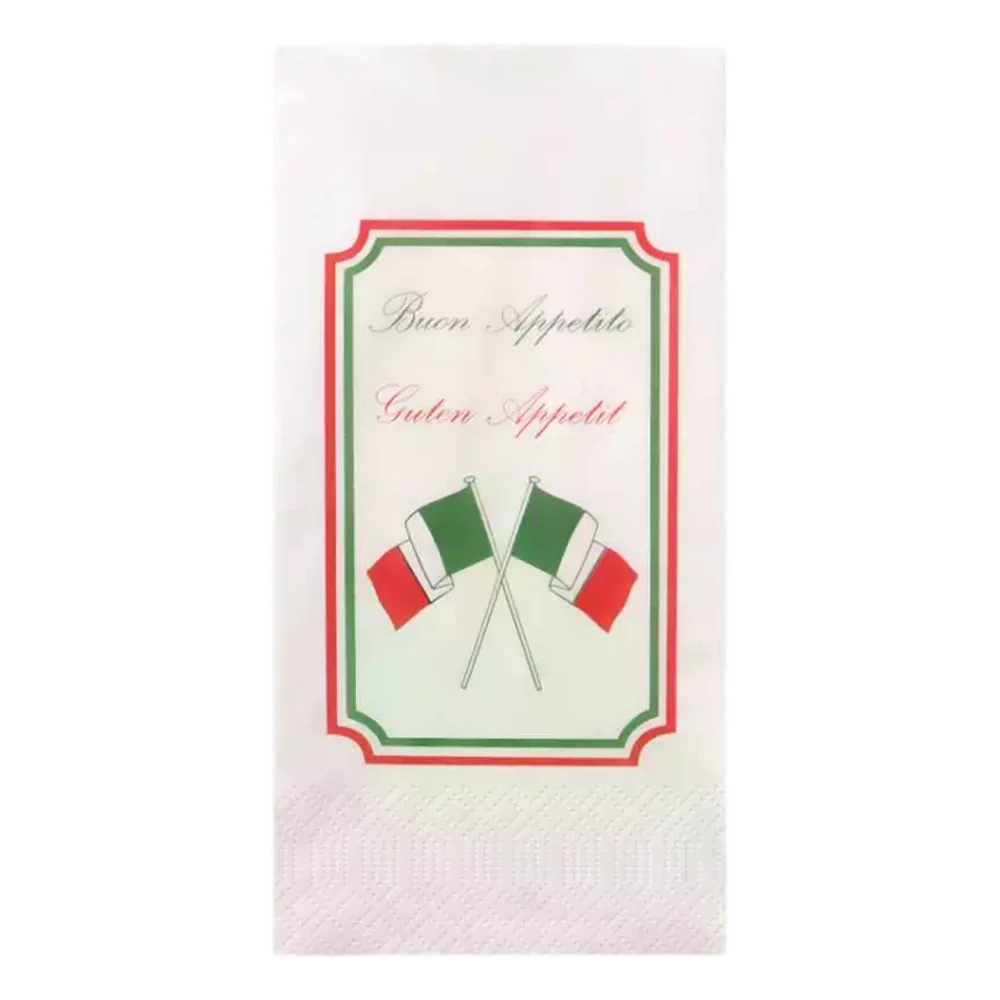 Tissue-Serviette "Ich lerne italienisch", 40x40cm, 2-lagig, 1/8 Falz, weiß - vorne