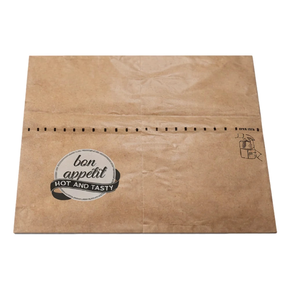Snackbag Thermo "bon appétit", zum Aufreißen, 2-lagig, braun